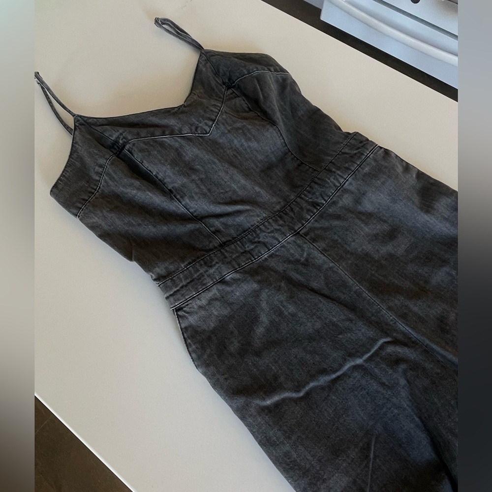 Abercrombie Gray Denim Jumpsuit